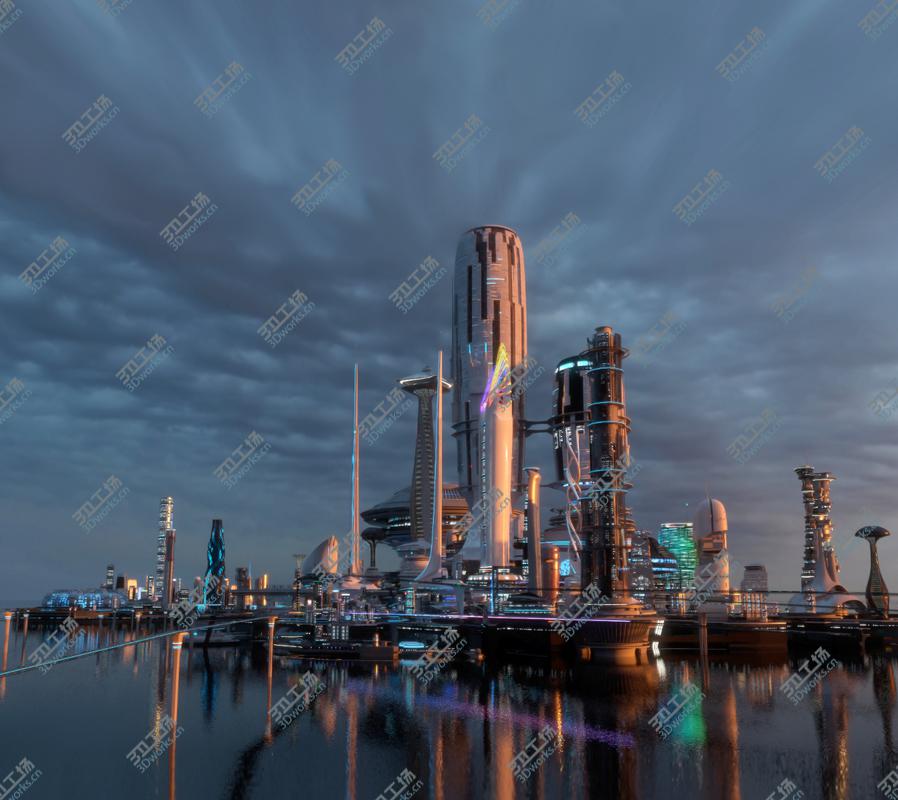 images/goods_img/20210113/Central business district v.2. Future city 7 Night 3D model/1.jpg